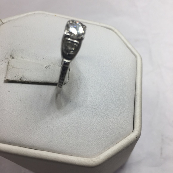 Antique platinum round diamonds ring - Picture 3 of 5